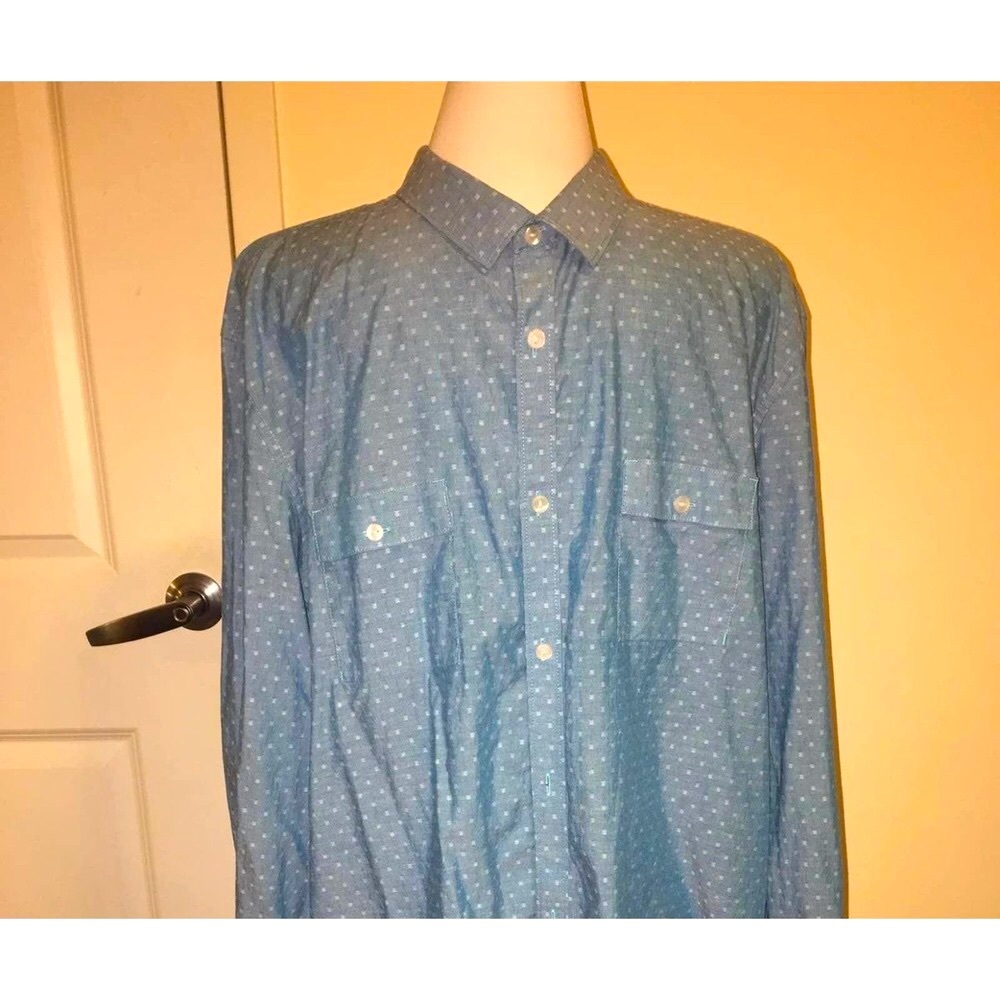 Calvin Klein Mens Button Down Casual Brushed Twill Shirt XXL